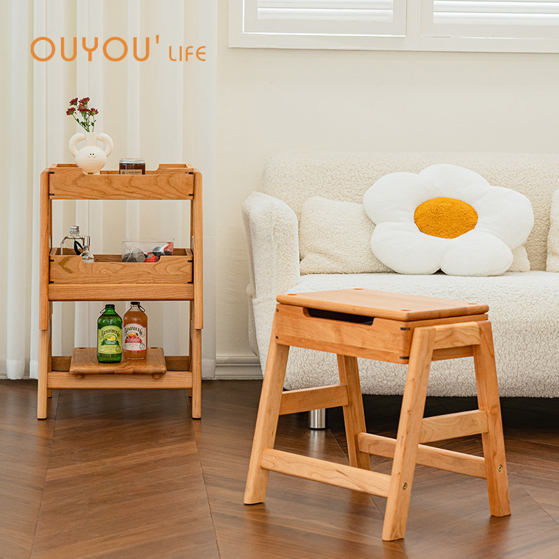 OUYOULIFE北欧A立方凳子日式实木换鞋凳可叠放收纳方凳小板凳矮凳
