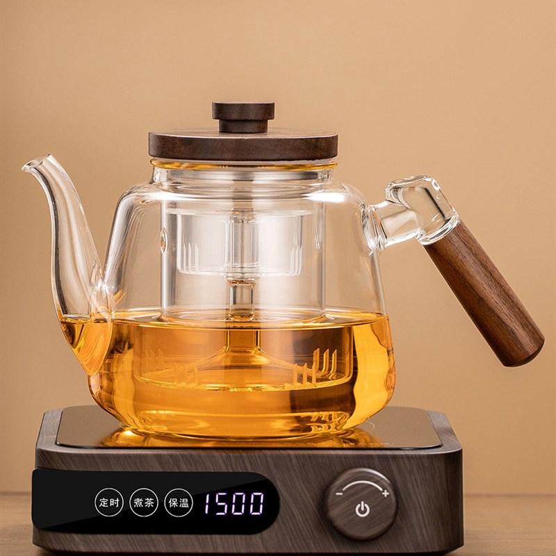 耐热玻璃蒸煮一体两用养生茶具套装煲泡茶炉黑晶炉煮茶器蒸汽普洱