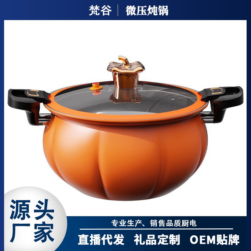 容红新款5L大网量家用能汤锅不粘炖锅多功煲微压料理锅焖烧锅