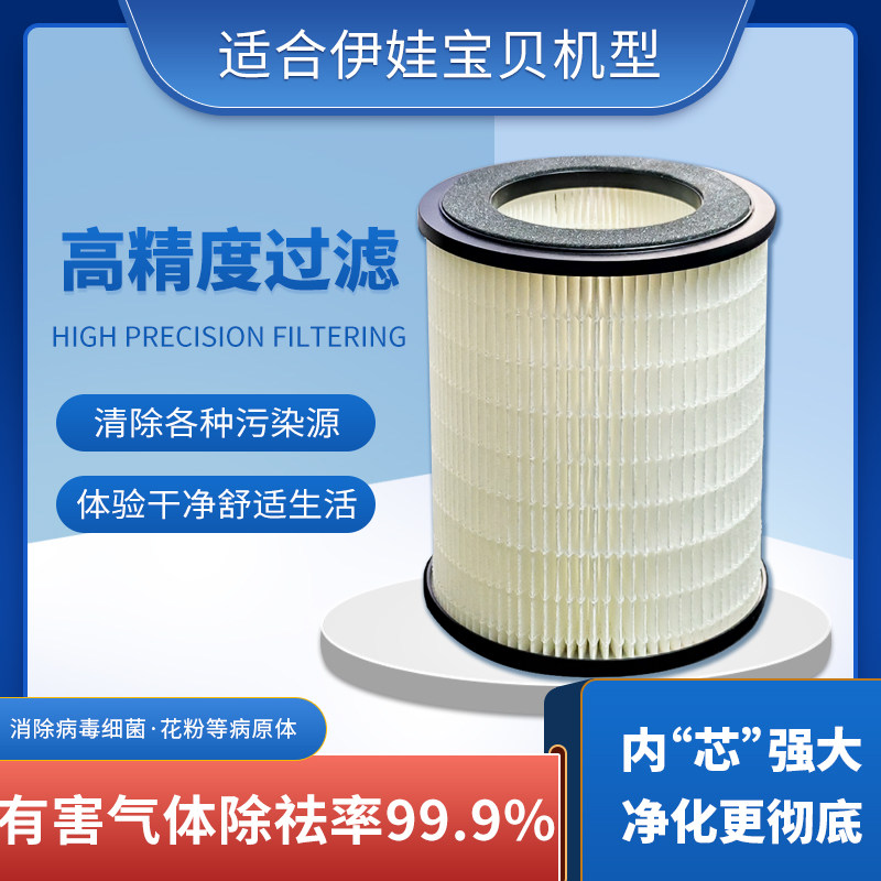适配三个爸爸伊娃宝贝空气甲化器滤芯除净醛滤芯除MP2.5雾霾滤网
