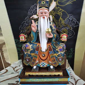 简壬仙师香装木木雕神像定制中式摆件客厅樟饰摆件工艺品六约