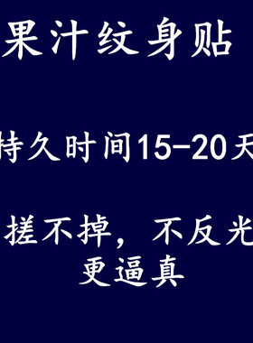 草本果汁纹身贴定制订做不反光防搓逼真diy纹身贴来图文字母定做