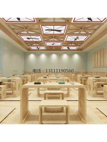 古琴桌凳共鸣琴桌实木国学桌书法桌子新中式围棋培训班教室课桌椅