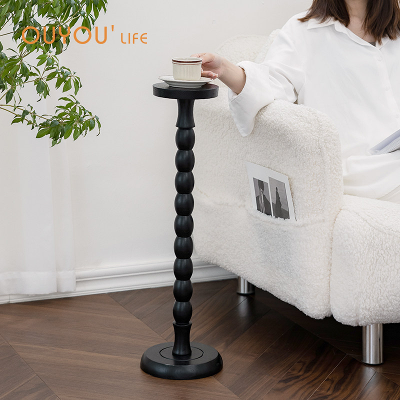 OUYOULIFE中古实木小茶几轻奢复古莫奈边几床头小桌子角几置物架