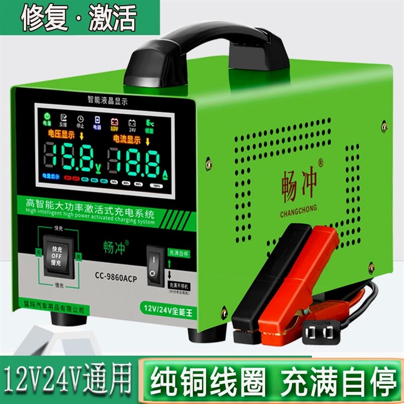 德国进口汽车电瓶充电器12v24v大功率纯铜全智能全自动万能型蓄电