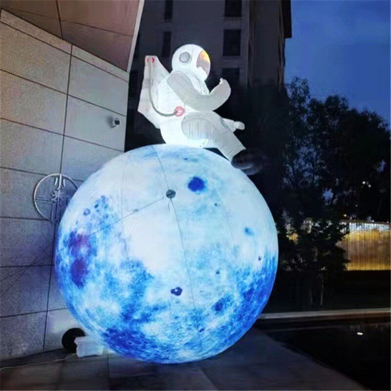 航天太空悬挂发光气模充气登月飞机九大行星月球星球宇航员火箭人