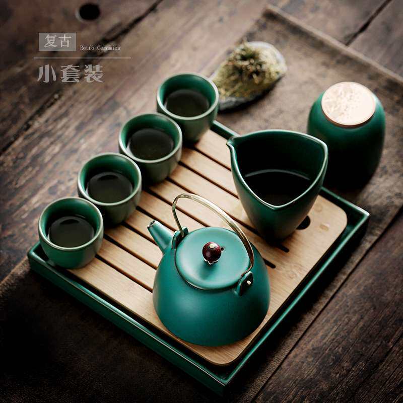 涧影 简易茶具套装家用茶壶茶杯茶盘整套客厅办公室用泡茶器送礼