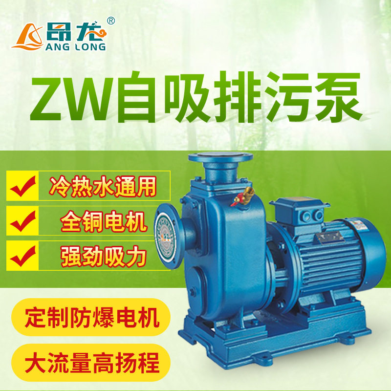 ZW系列自吸式污水泵 380v污水泵抽水 工业用自吸式无堵塞排污泵