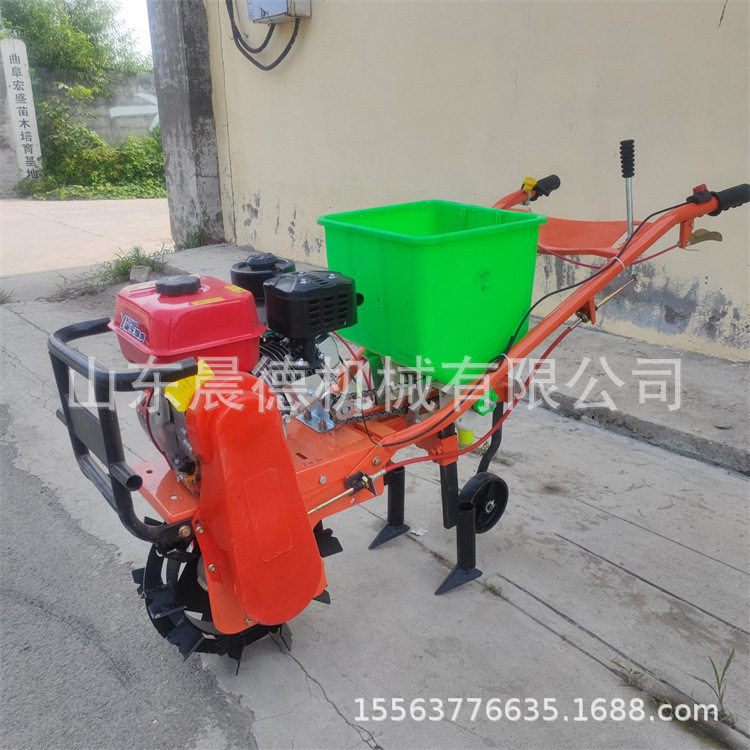 小型汽油铁轮青萝卜播种施肥机