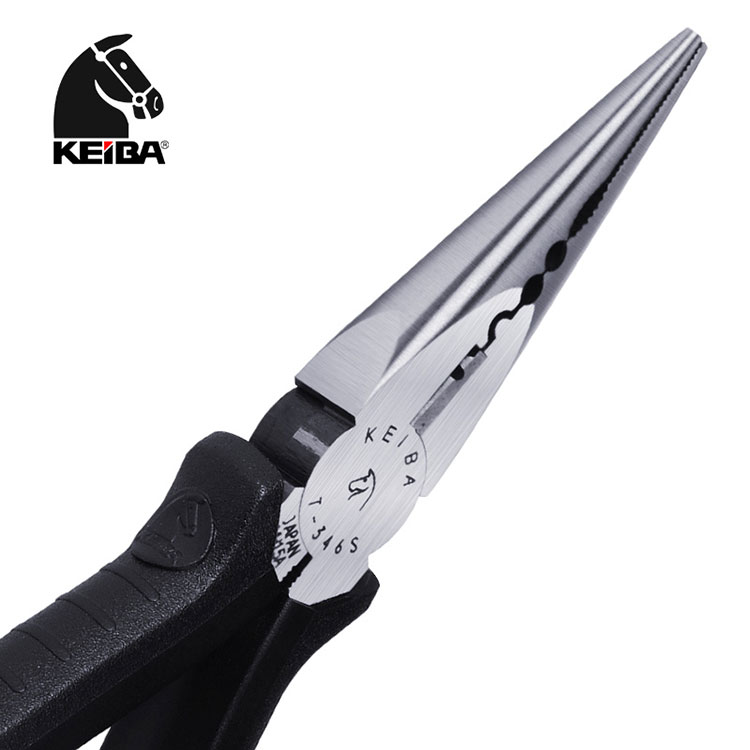 日本原装KEIBA马牌进口6寸特硬多用尖咀钳压线尖嘴钳剥线钳T-346S