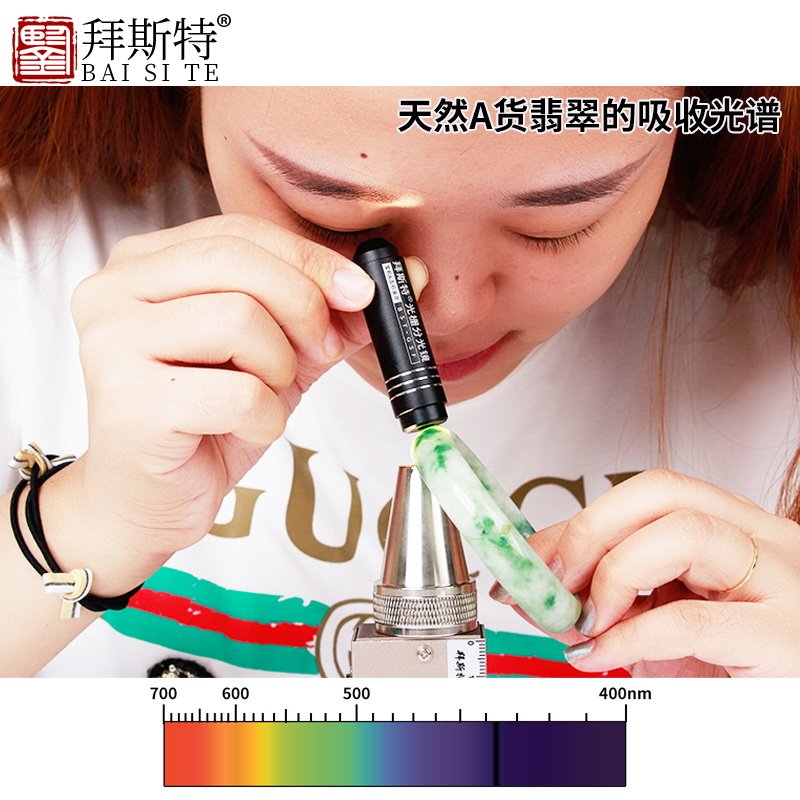 光栅式分光镜光定翡翠宝石鉴检仪送光谱图珠宝玉石谱测工具便携式