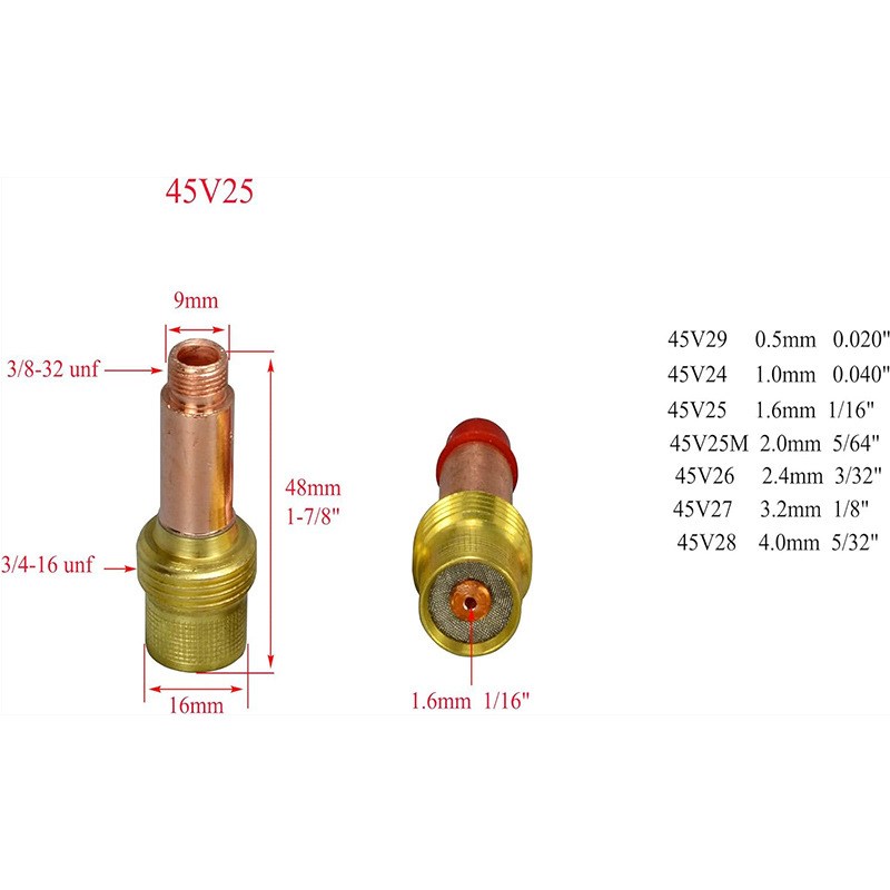 43件TIG气体镜头巨型夹w头主体大直径铝陶瓷喷嘴杯背盖绝缘杯