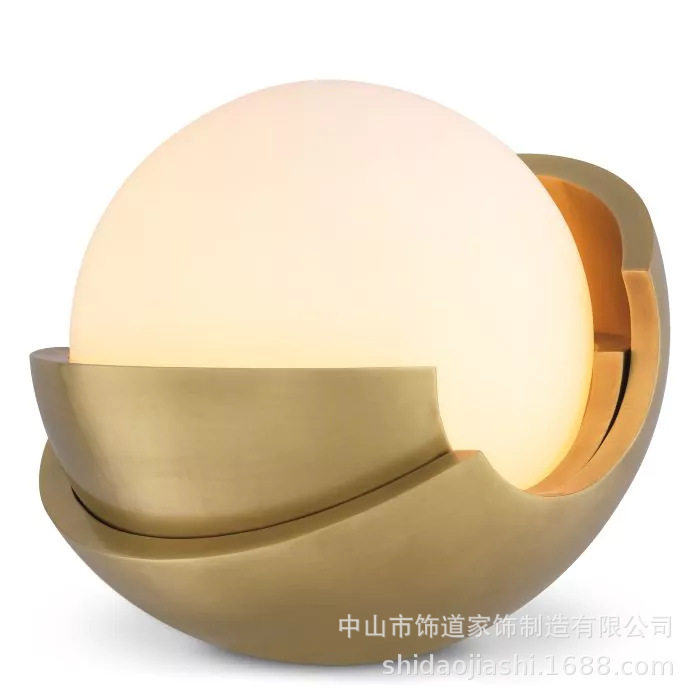 创意个性床头台灯卧室客厅设计师新款圆形摆件台灯现代简约美式灯
