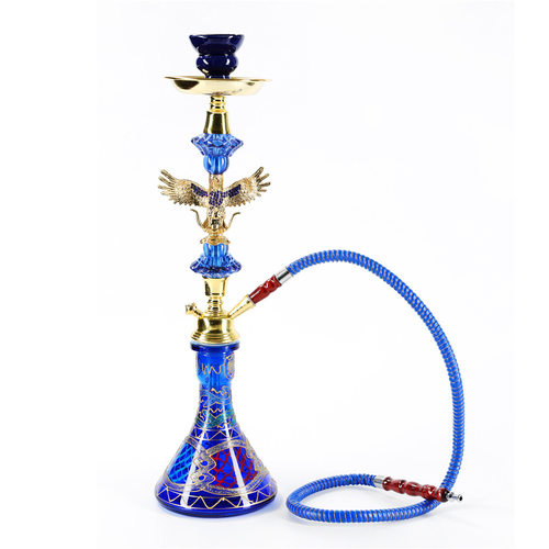 厂家现货跨境水烟 中号单管金色老鹰水烟壶 含全套水烟配件hookah
