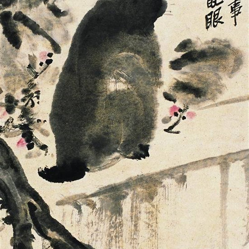 花鸟 吴昌硕  国画 名人字画  22*83cm  包邮