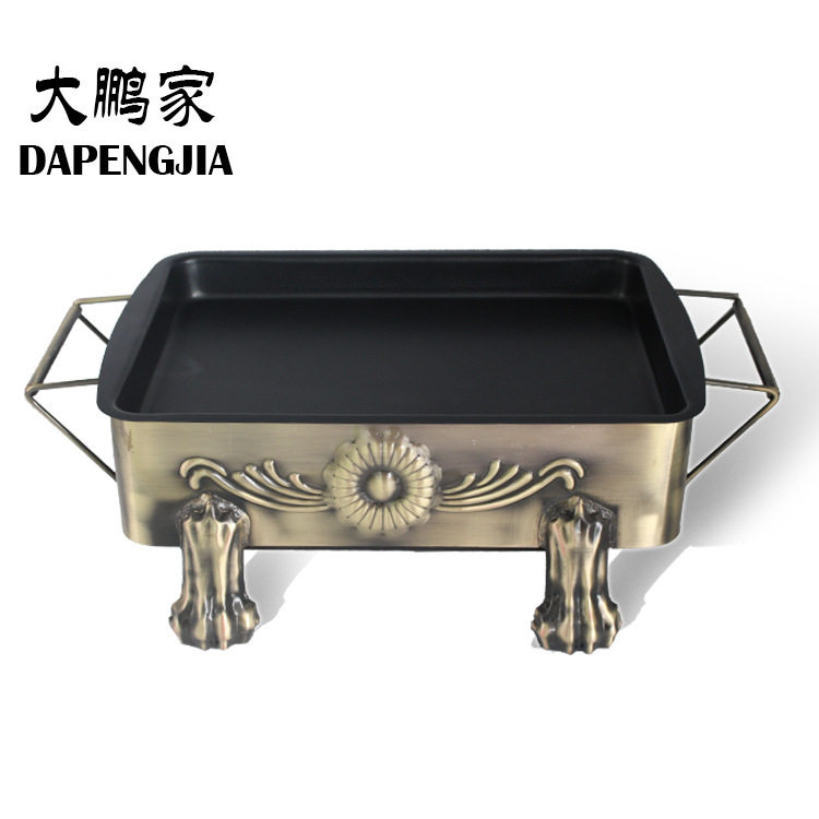 仿青古铜色狮王炉木炭烧烤炉加厚生铁铸铁烤鱼炉酒精炉、酒精锅
