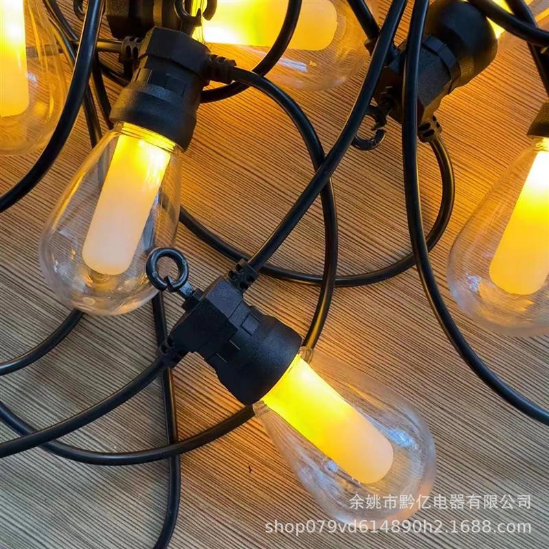 热销E14新款火焰灯LED灯串 户外太阳能板防水灯串 氛围灯灯串
