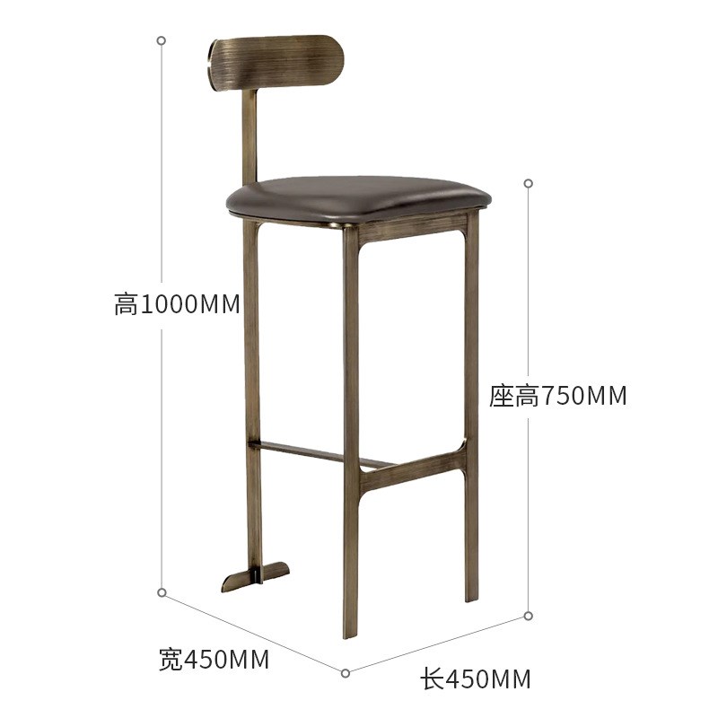 铭华德加 意式轻奢后现代吧y椅高脚吧凳现代吧台椅家用别墅小