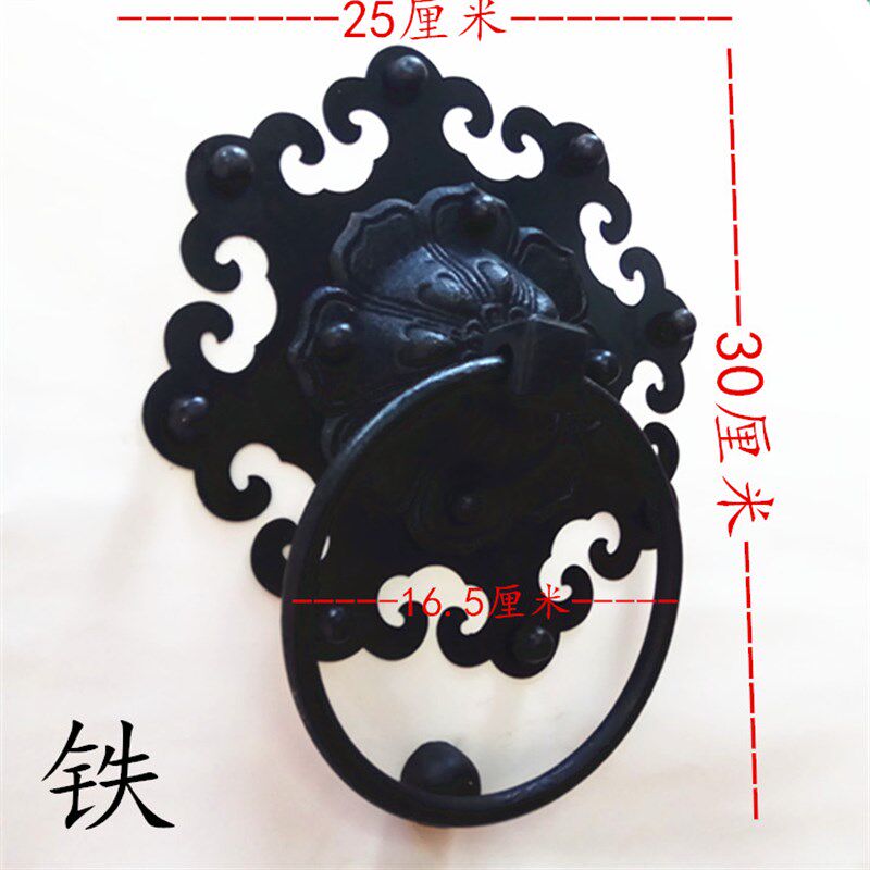 仿古中式铸铁加大手环老式大门兽头拉门门环门钹铁环拉手