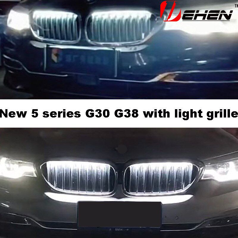适用宝马新X5X6X7X3X4 5系 G30 G07 G05发光中网改W装LED亮黑中网