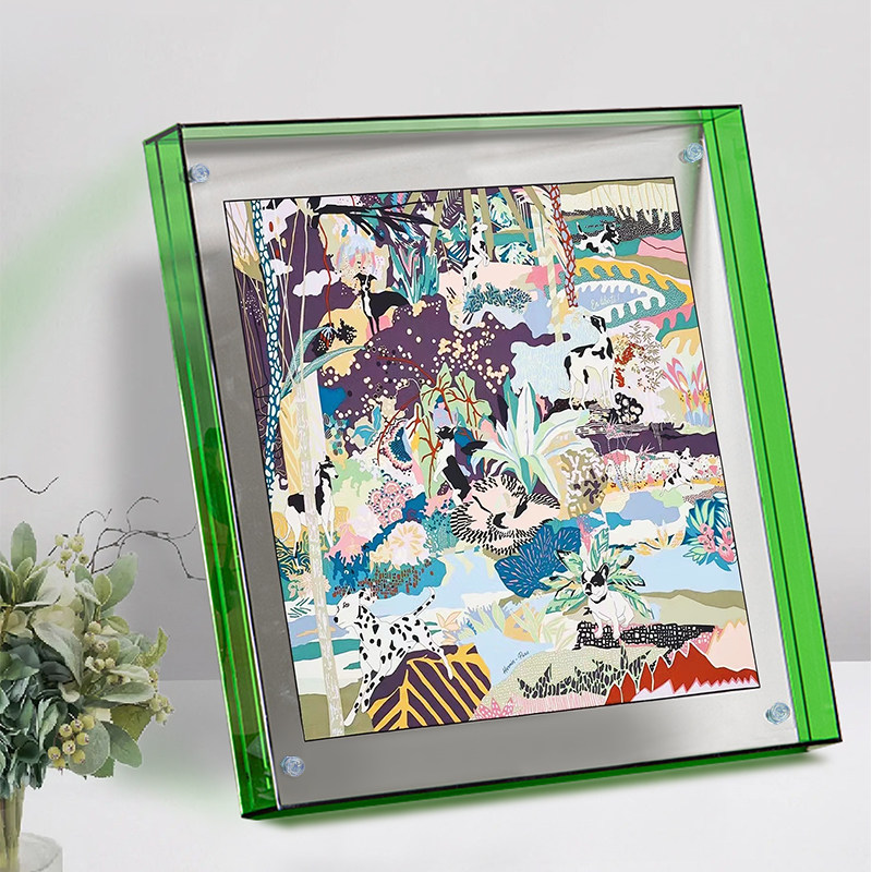 无损丝巾透明装裱装色相框diy亚克9画框双面可视力0*90裱框彩裱画
