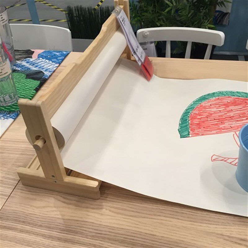 儿童绘架木制画具画礼画纸卷储存件架物学习用品画纸画画卷架
