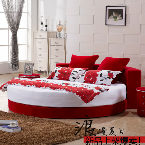 沃尔布斯大圆床现代电约双人床主卧婚床多功能简公动主床酒店大床