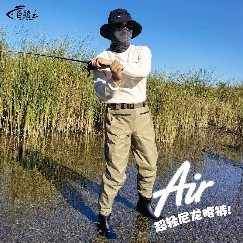 齐腰涉水裤腰裤路亚装备身海水裤溪流钓半赶连体防水钓鱼服下水裤