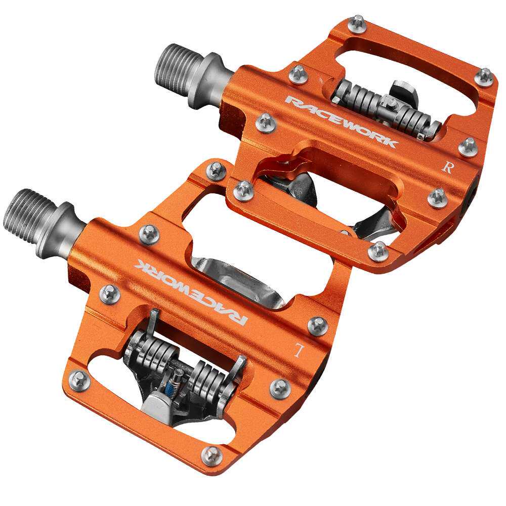 RACEWORK PH5000 轻型山地车平踏板转自锁锁踏双用踏板山地车锁踏
