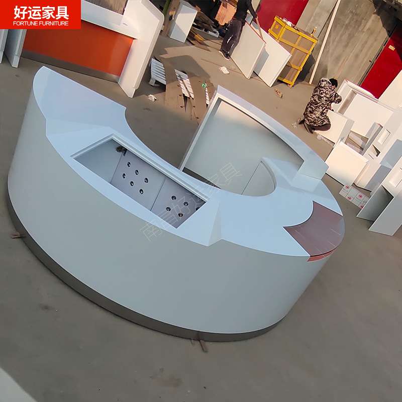 银行家具填单接待台大厅弧形引导台业务办理咨询服务柜台收银台