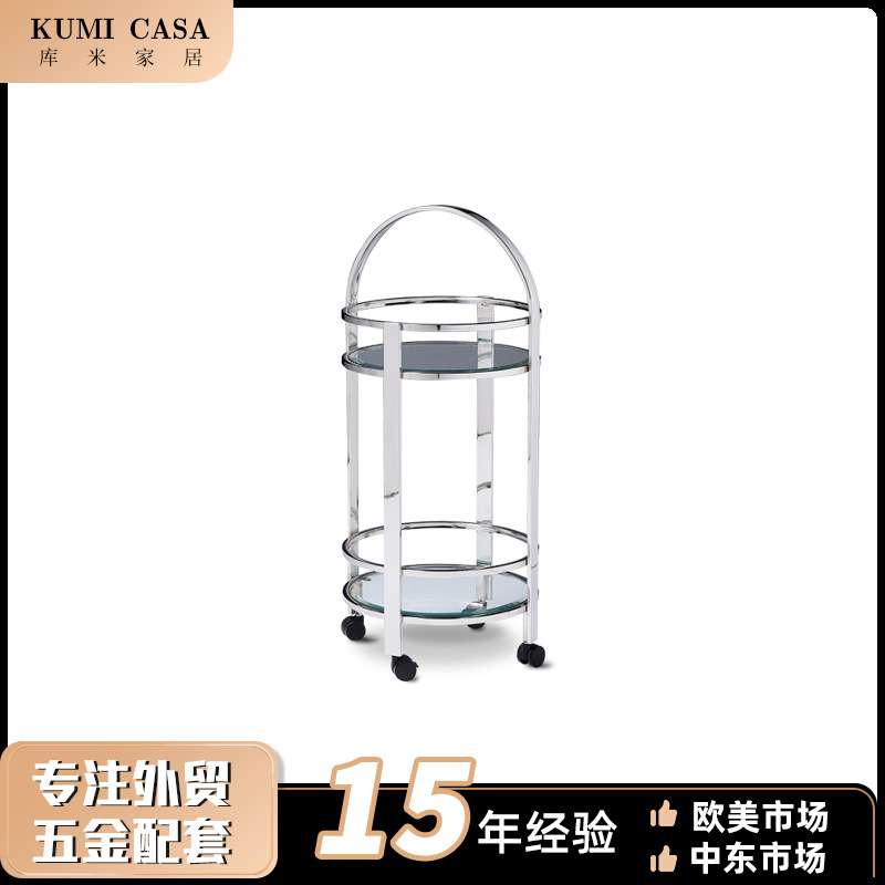 简约不锈钢落地陈列架玻璃服装店置物架轻奢酒柜透明展示柜收纳架