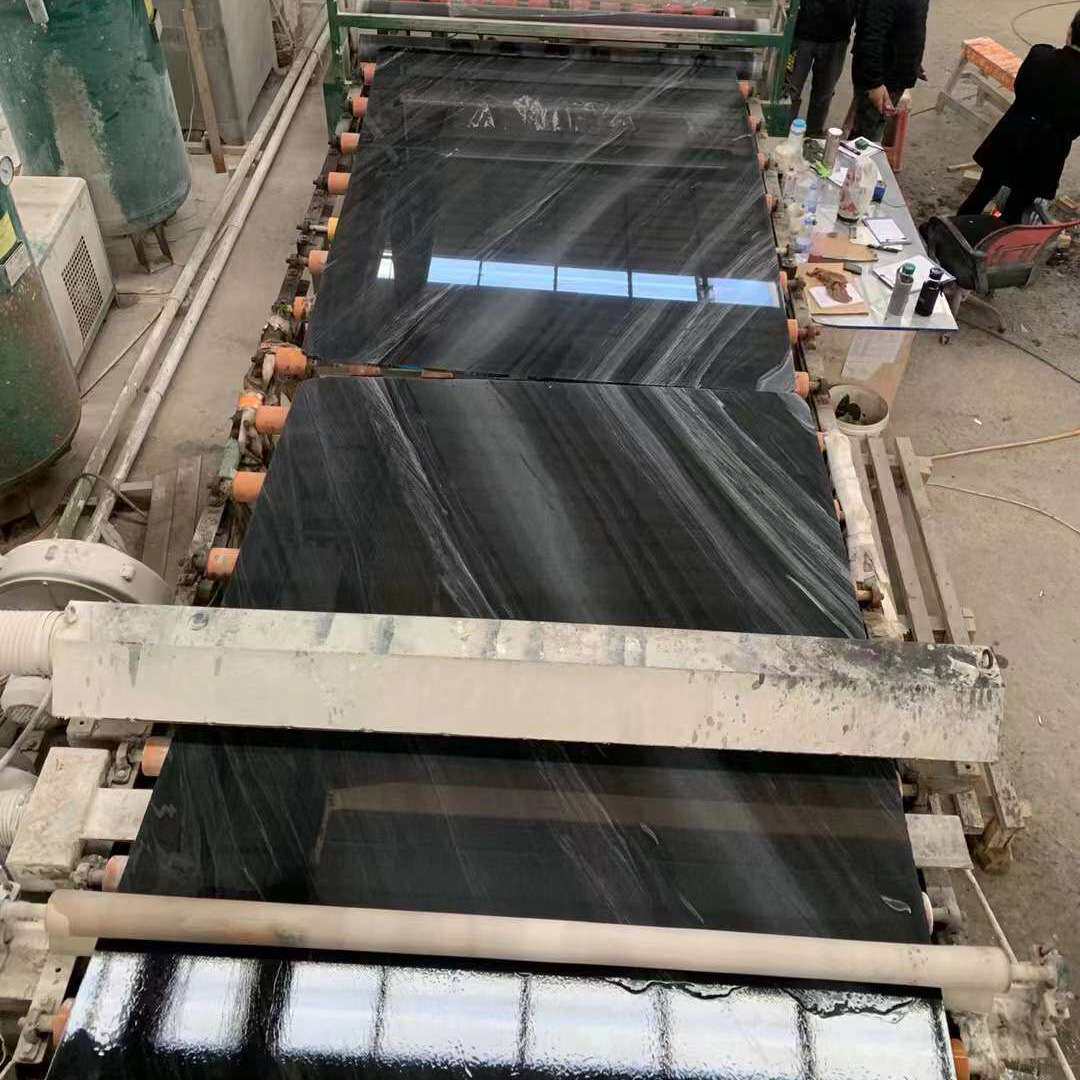 特斯啦黑色石材地板 天然大理石餐桌台面别墅装修踢脚线过门槛石