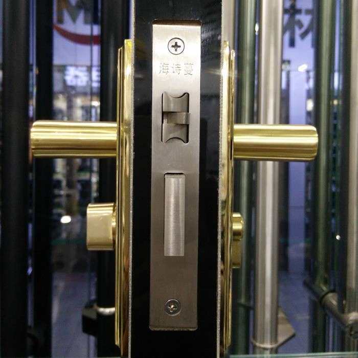 中式欧式木门把手锁镀黄金黄色室内卧室房门锁卫生间执手锁具