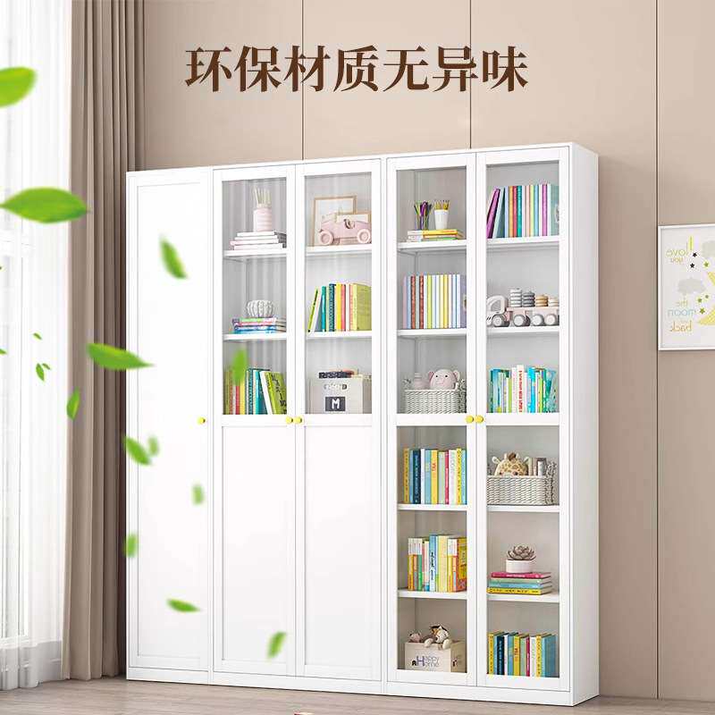 钢制铁艺书柜防尘玻璃门储物柜铁皮办公室文件柜资料展示收纳柜