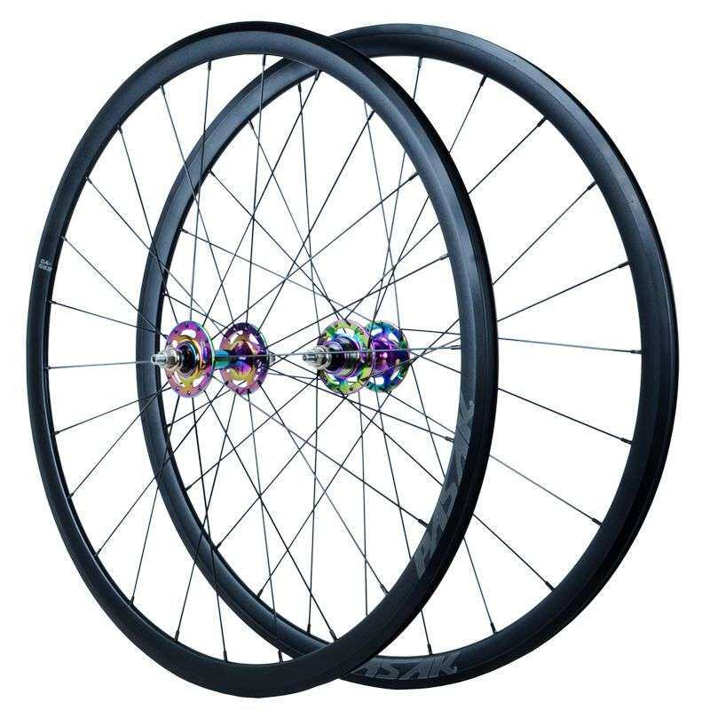 自行车轮组 700C场地轮组 前后培林花鼓活飞 倒骑单速固定齿Fixie