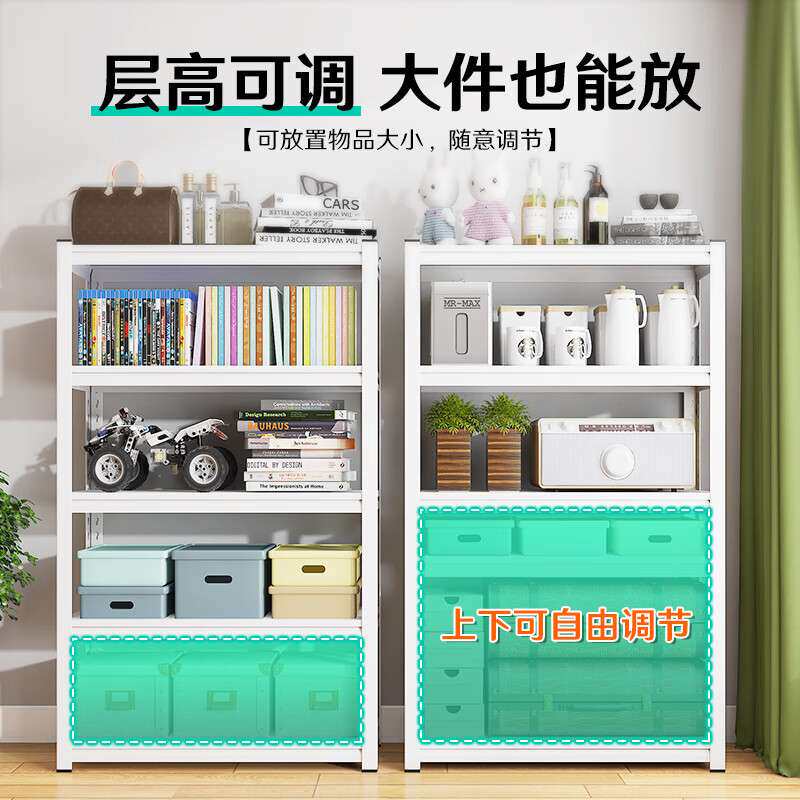 带轮移动货架置物架仓储仓库展示架超市阳台多层收纳架白色铁架子
