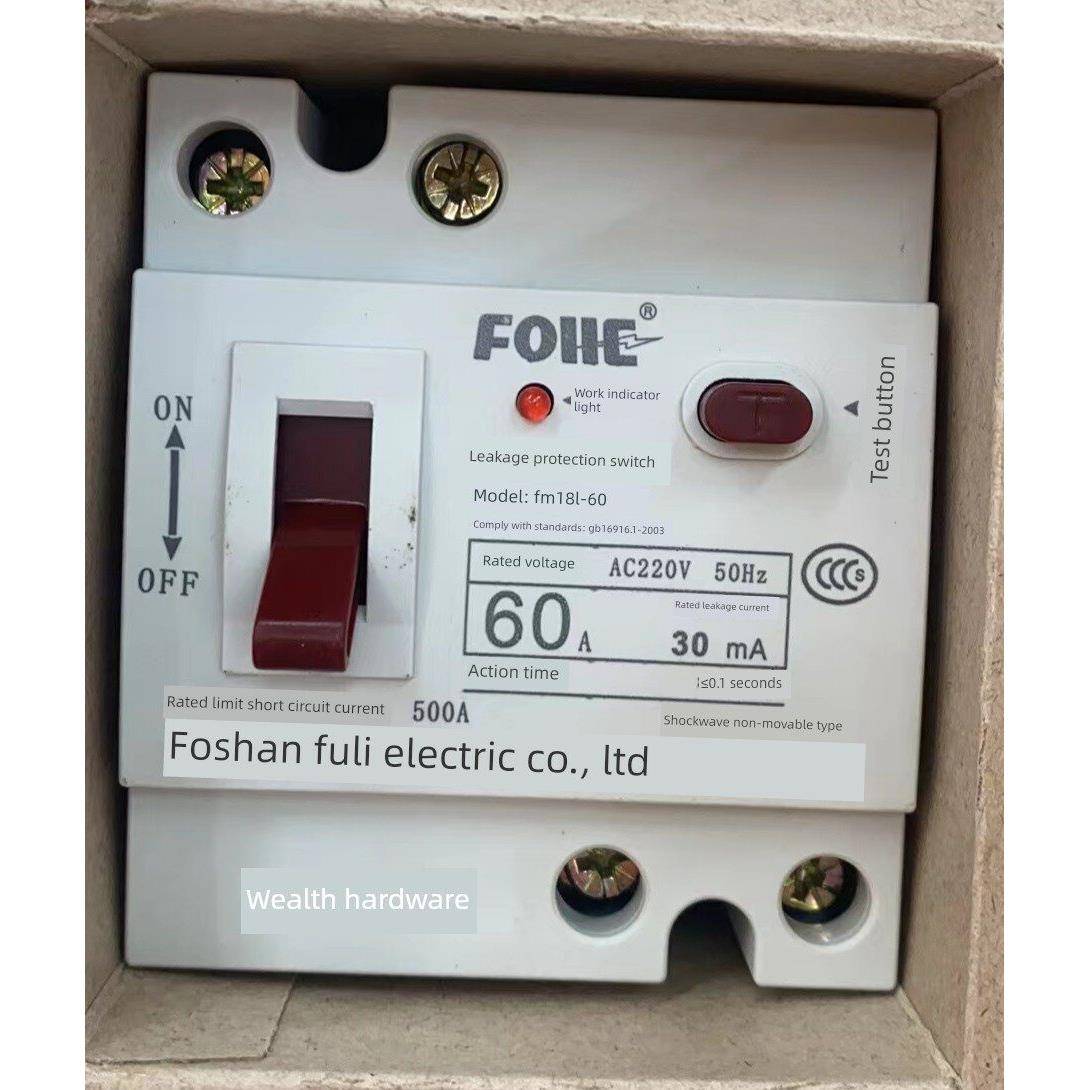 佛山佛力家用两项总开关漏电保护器断路器FM18L-60 32A 40A FM18L