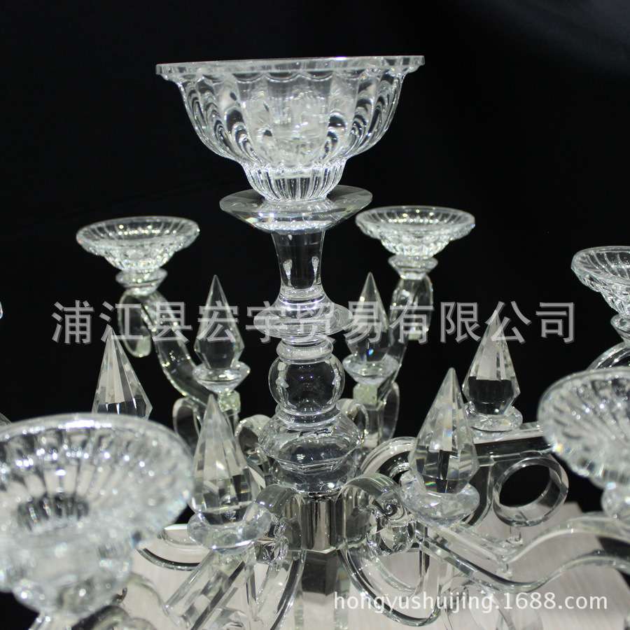欧式奢华婚庆水晶蜡烛台简约现代烛台高档家居样板房西餐厅软装饰