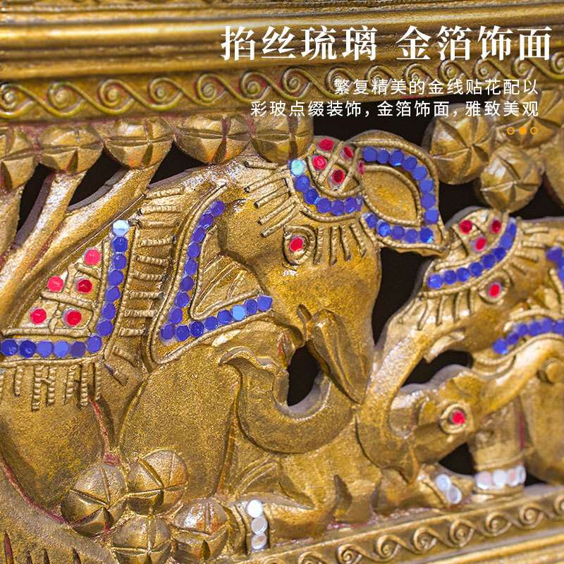 泰式实木雕刻电视柜客厅家具简约客厅收纳地柜复古整装实木电视柜