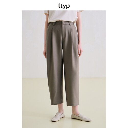 ltyp黑标系列6A级真丝美丽诺羊毛萝卜裤显瘦九分裤女春