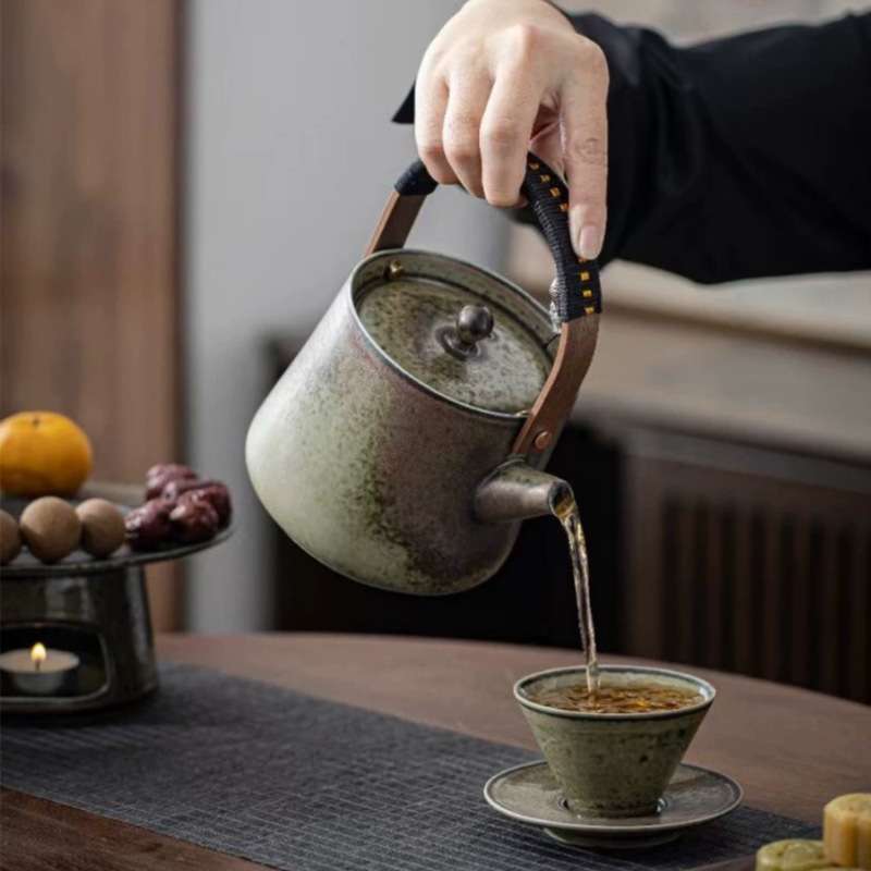 新款围炉煮茶小套组酒精蜡烛底座防烫提梁壶中式泡茶炉户外烹茶器
