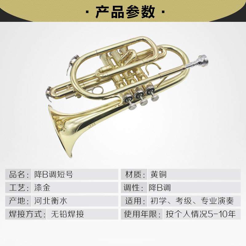 bB调 降B调短号小号 铜管乐器 专业演奏级短号西洋管乐器