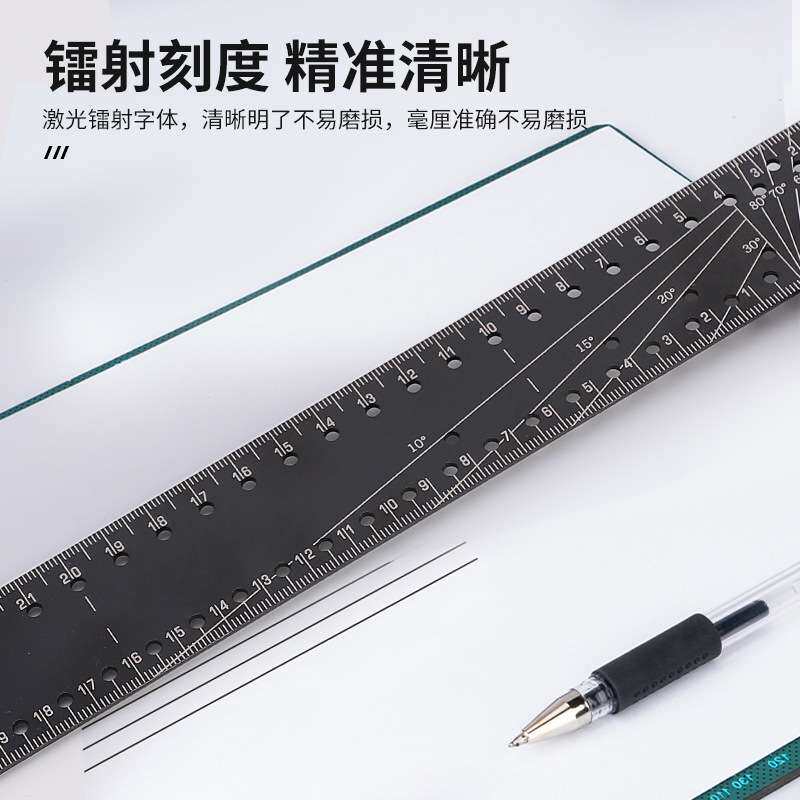 高精度直角尺测量洞洞尺多功能铝合金90度直角尺制图绘图设计工程图片
