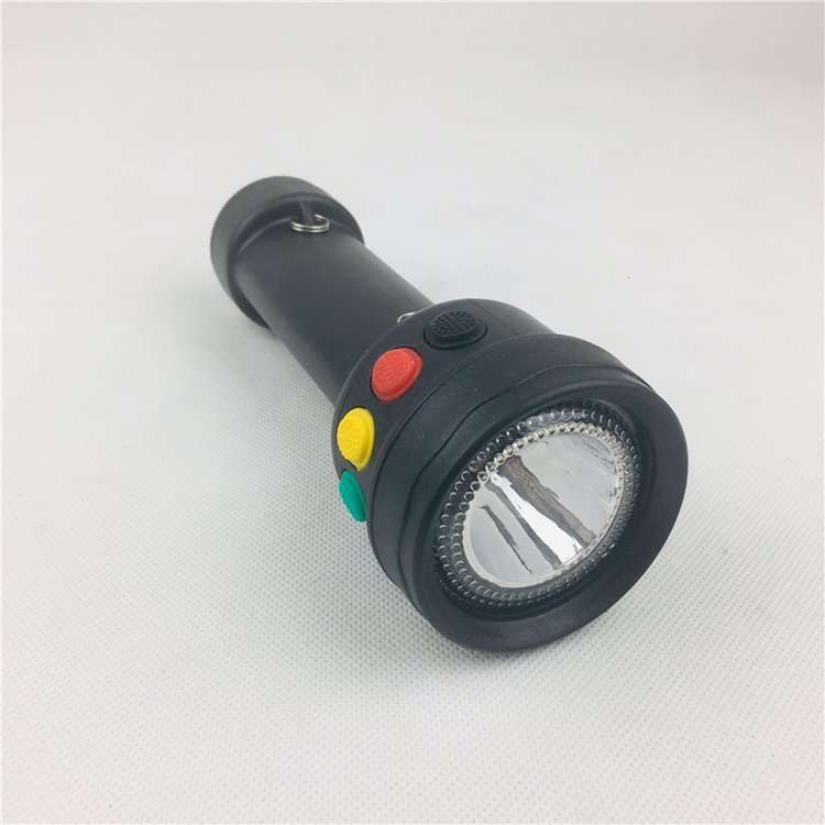 新款强光信号灯救生带侧灯红白绿/黄三色内置电池铁路信号 灯手电