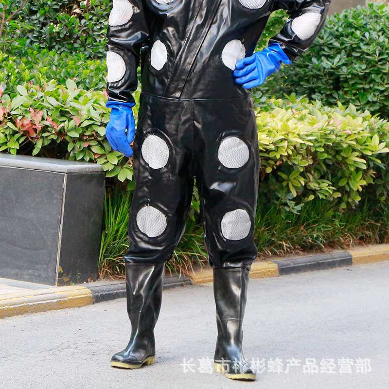 马蜂服透气全套连体带3风扇加厚散热防蜂服胡蜂服防蜂25孔3风扇