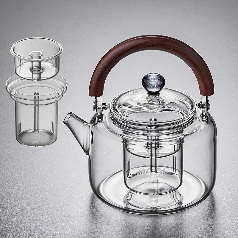 大岸堂耐热玻璃蒸茶壶煮茶器加厚提梁烧水壶日式电陶炉家用壶