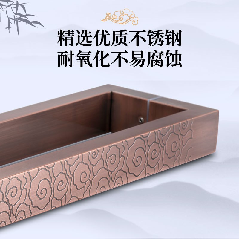 中式大门拉手古铜祥云玻璃门把手不锈钢推拉移门木门高档拉手加厚