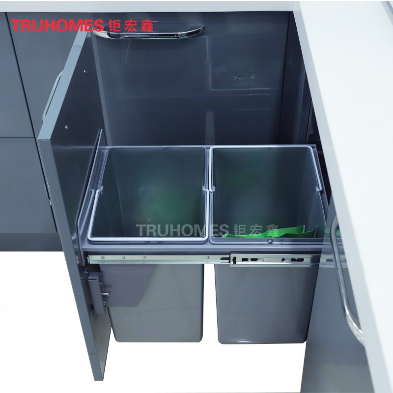 垃圾桶分类家用橱柜嵌入式垃圾桶橱柜分类桶柜内隐藏式垃圾桶分类