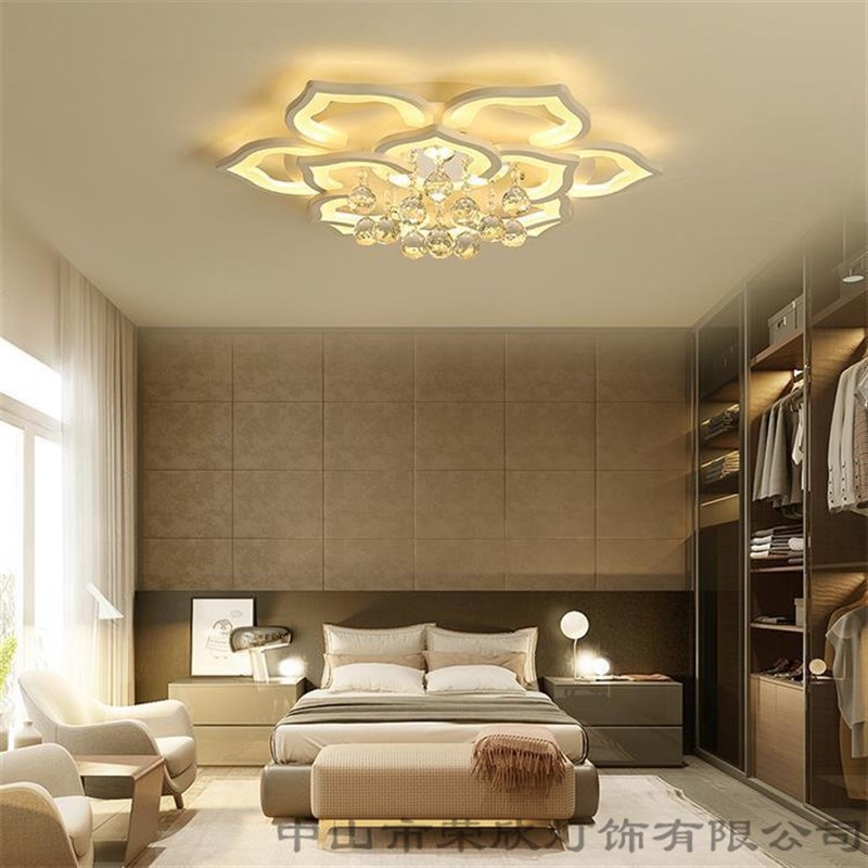 客厅灯简约现代led创意花瓣水晶后现代大厅吸顶灯卧室灯餐厅灯具