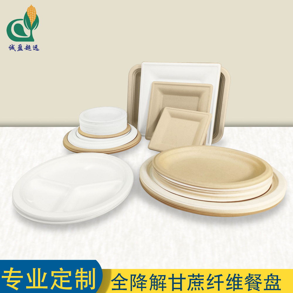 一次性可降解甘蔗渣加厚烧烤盘